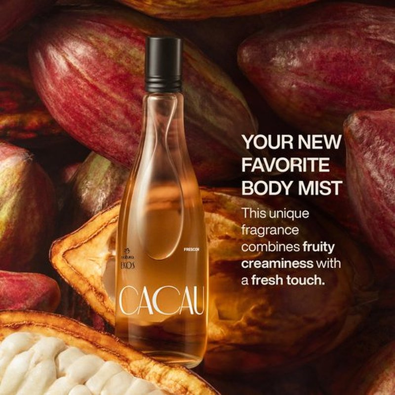 Natura Ekos Body Mist - Cacau Frescor Eau de Toilette | Long-Lasting Fragrance 150 ml - Sweet & Spicy Notes