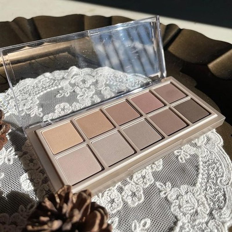 Erinde Matte Eyeshadow Palette - 10 Ultra-Blendable Shades for Natural Looks | Taupe Brown & Grey