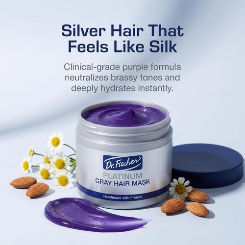Dr. Fischer Purple Mask - Neutralizes Yellow Tones & Hydrates Gray Hair | Sulfate-Free Formula