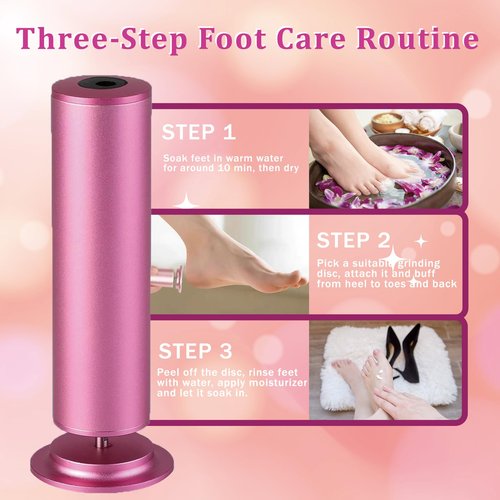 Dermave Upgraded Electric Callus Remover for Feet,Electric Foot File Foot Sander,Adjustable Speed Foot Scrubber,Women Men Dead Skin and Cracked Professional Pedicure Tool,60Pcs Sandpaper Discs