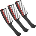 Leinuosen 3 Packs Hair Comb with Roller, Detangling Comb with Roller Integrated Anti Splicing for Salon Barber Hair Dye(Red)