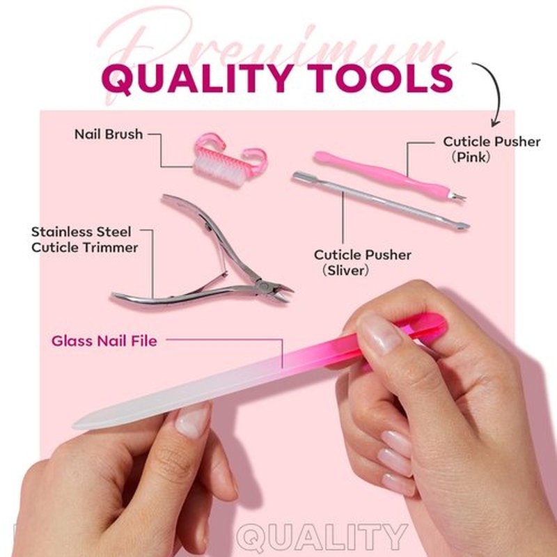 Modelones Cuticle Remover Kit - Complete Cuticle Care Set with Trimmer, Oil & Nipper for DIY Manicure