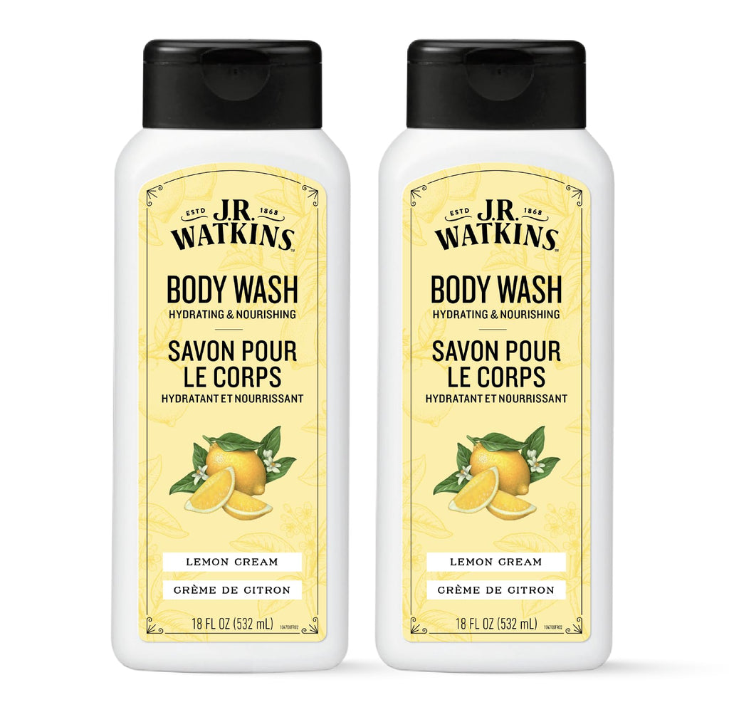 J.R. Watkins Body Wash Lemon Cream, 18 fl oz, 2 Pack
