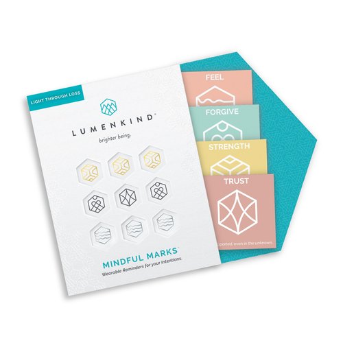 LumenKind Light Through Loss Pack - Mindful Marks - Ideal Gift for Grief, Loss and Healing - Sympathy Gifts for Loss of Loved One - 36 Intention Marks - Remembrance & Bereavement Gift for Grieving