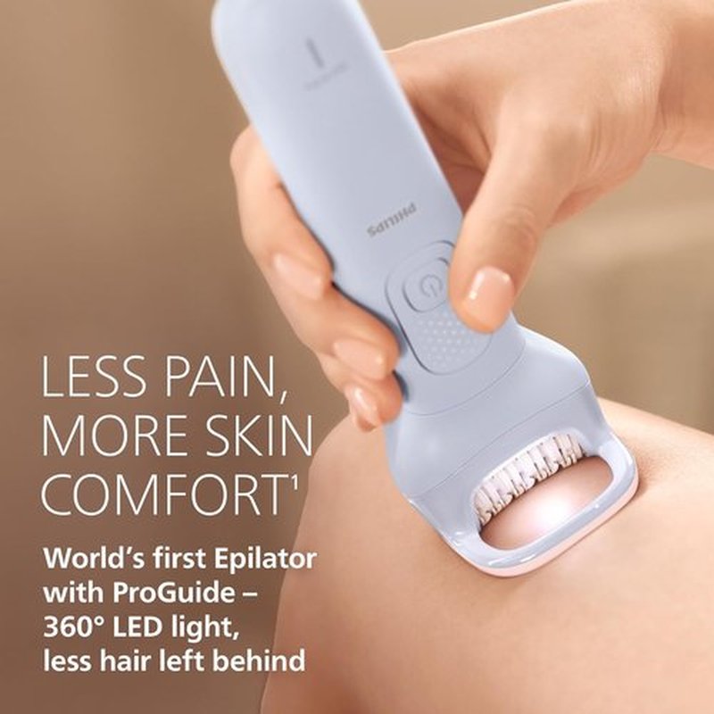 Philips Epilator Series 8000 - Cordless Wet & Dry Hair Removal for Legs & Body | 60 Min Runtime, 3 Accessories
