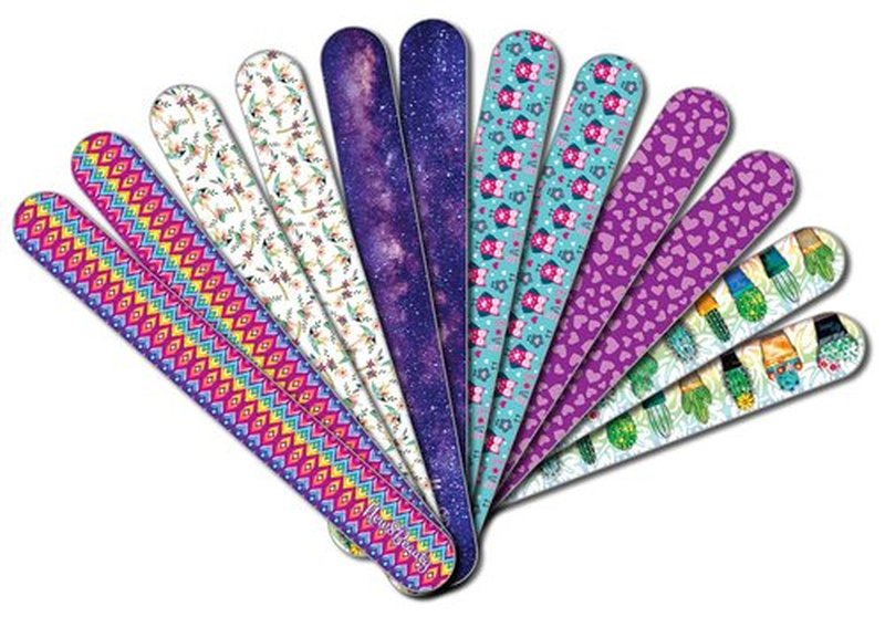 New8Beauty Emery Board Colorful (12-Pack) - Nail Spa Party Favors Supplies - Best Stocking Stuffers Gift for Girls Women Kids Mom Girlfriend - Manicure Pedicure