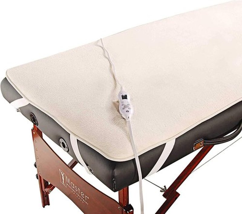 Master Massage Deluxe Fleece Massage Table Warmer - ETL Certified Heating Pad in Cream