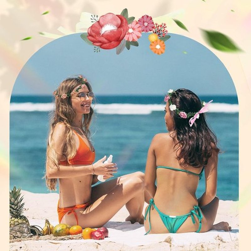 AmFor 11 Pcs Multicolor Rose Flower Wreath Crown Headband Garland Headpiece for Music Festival Celebration Beach Wedding Party