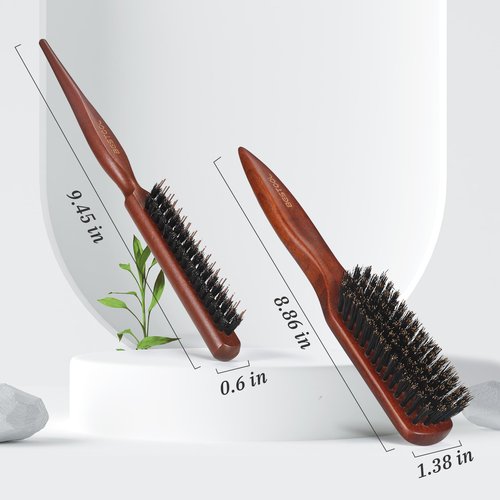 BESTOOL Hair Brush,Pure Boar Bristle Hair Brush for Better Hair Texture Slick Back Brushes for Women Men and Kids Best for Sensative Scalp Medium Thin and Fine Hair Smoothing Flyaways, Edge Control