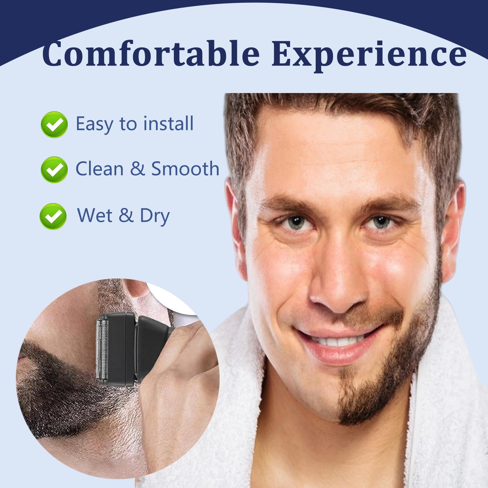Professional Black Shaver Replacement Foil and Cutters Compatible with BaBylissPro FXONE Shaver (blue)