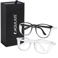 Aqulius Safety Glasses & Goggles 2-Pack - Anti-Fog Safety Glasses - Wraparound Eye Protection for Shooting - Protective Goggles for Woodworking & Fishing - Black/Clear, Pack of 2, Unisex Adult