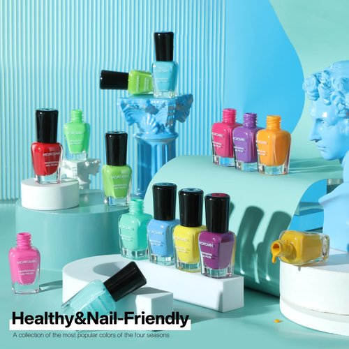 Morovan 15 Bright Color 0.27oz Air Quick Dry Nail Polish Gift Set for Women