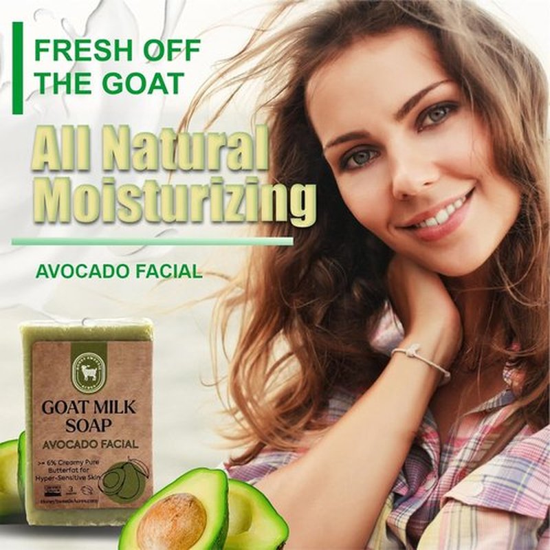 Honey Sweetie Acres Avocado & Goat Milk Facial Cleansing Bar - All-Natural, Moisturizing 3 Oz - Eco-Friendly, Handcrafted in USA