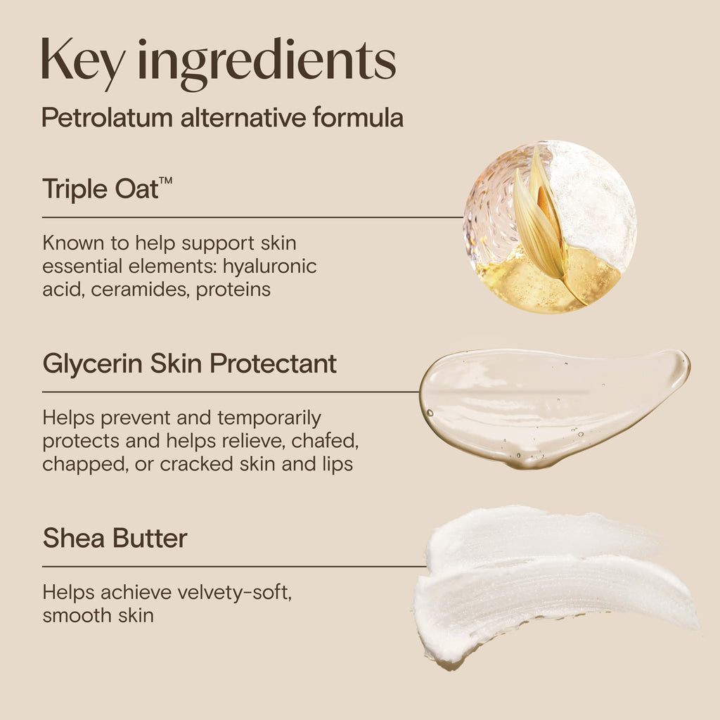Aveeno Skin Relief Healing Ointment, for Extra Dry, Cracked & Sensitive Skin, 72-Hour Protectant with Triple Oat, Shea Butter & Glycerin, Fragrance-Free for Body, Face, Hands, Lips 7.2 oz