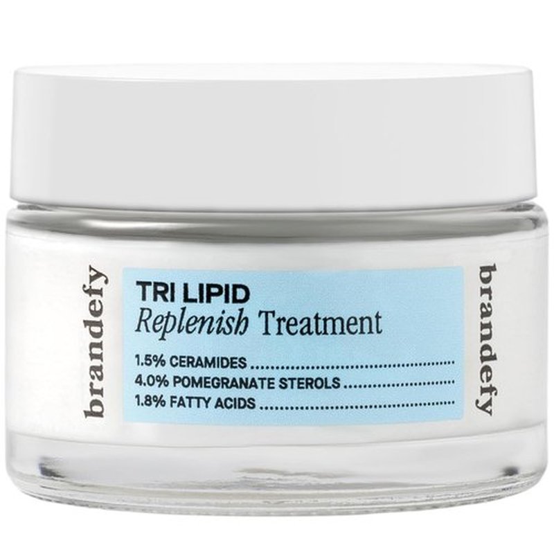 Brandefy Tri Lipid Replenish Treatment | Hydrating Face Cream with 1.5% Ceramides & Peptides - 1.6 Oz