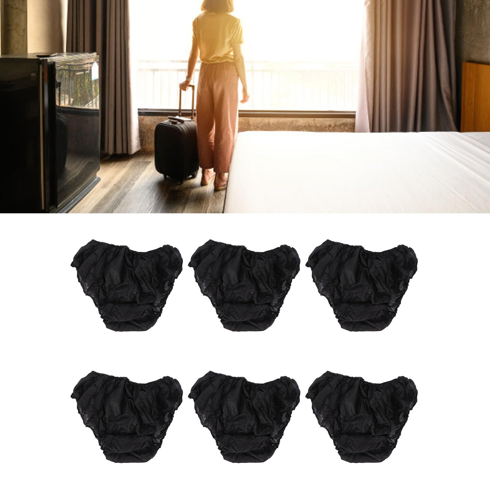 ZASCHMOY 50pcs Disposable Black Underwear, One Size Fits Most Portable Travel Underwear for Women And Men Outdoor Tourism Hotel