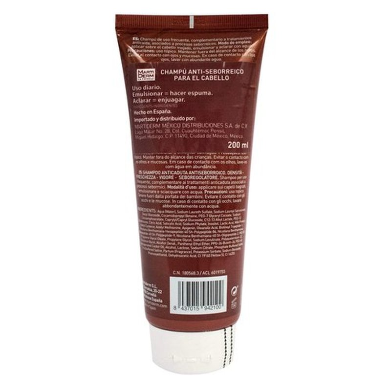 Martiderm Hair System 3GF Antiseborrheic Shampoo - 200ml | Nourishes and Strengthens Hair