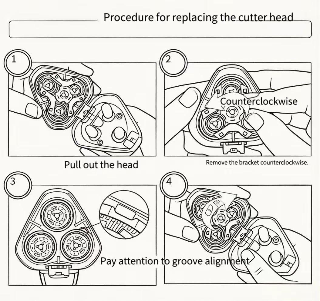 SH90 Replacement Shaver Heads Compatible with Philips Norelco Series 9000 (S9xxx) and 8000 (S8xxx) Electric Shavers, for Norelco S9000, S9311/27, S9311/84, S9311/87, S9321/88, etc.