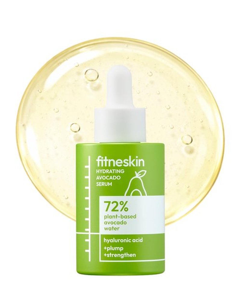 fitneskin Hydrating Avocado Serum, 1 Fl Oz (30ml) Avocado Fruit Water + Vitamin B3 (Niacinamide) & Hyaluronic Acid –Glow + Barrier Support, Fragrance-Free,Vegan, Dermatologist-Tested Korean Skincare.