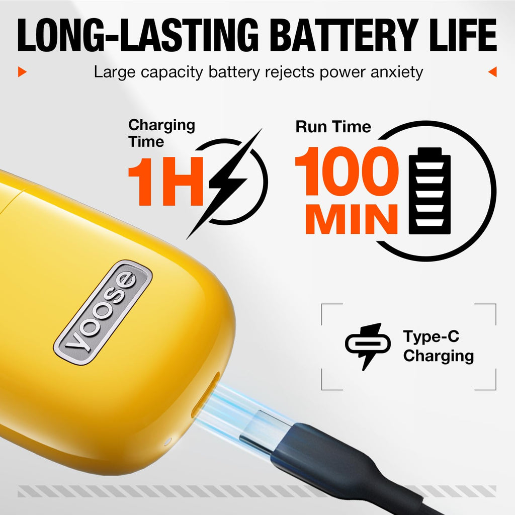 yoose Nose Hair Trimmer, Alloy Portable Painless Nose Hair Trimmer for Men Women, IPX7 Waterproof, Travel Size, USB-C Rechargeable Nose Trimmer with Dust Protection Cap, Dual Edge Blade, Yellow