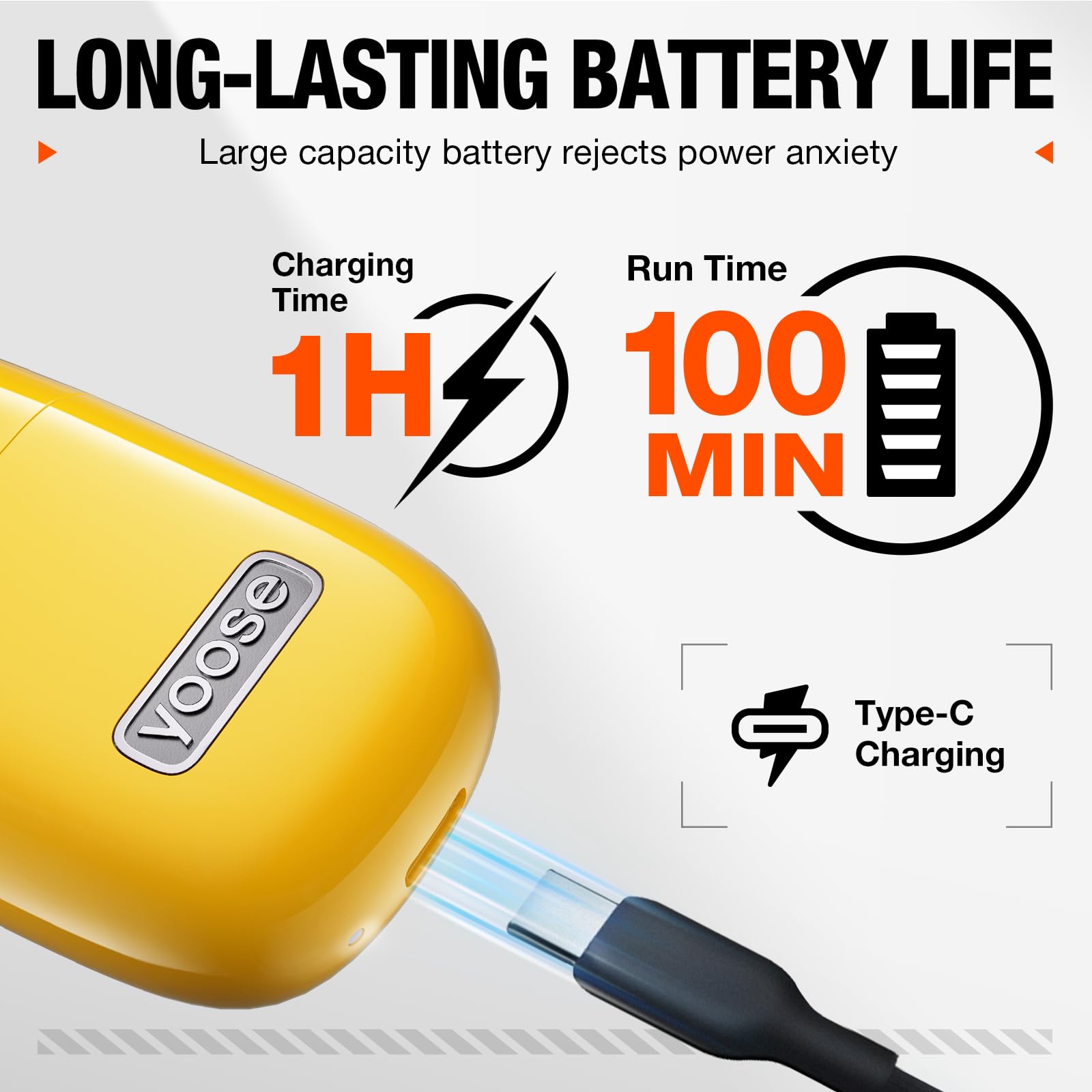 yoose Nose Hair Trimmer, Alloy Portable Painless Nose Hair Trimmer for Men Women, IPX7 Waterproof, Travel Size, USB-C Rechargeable Nose Trimmer with Dust Protection Cap, Dual Edge Blade, Yellow