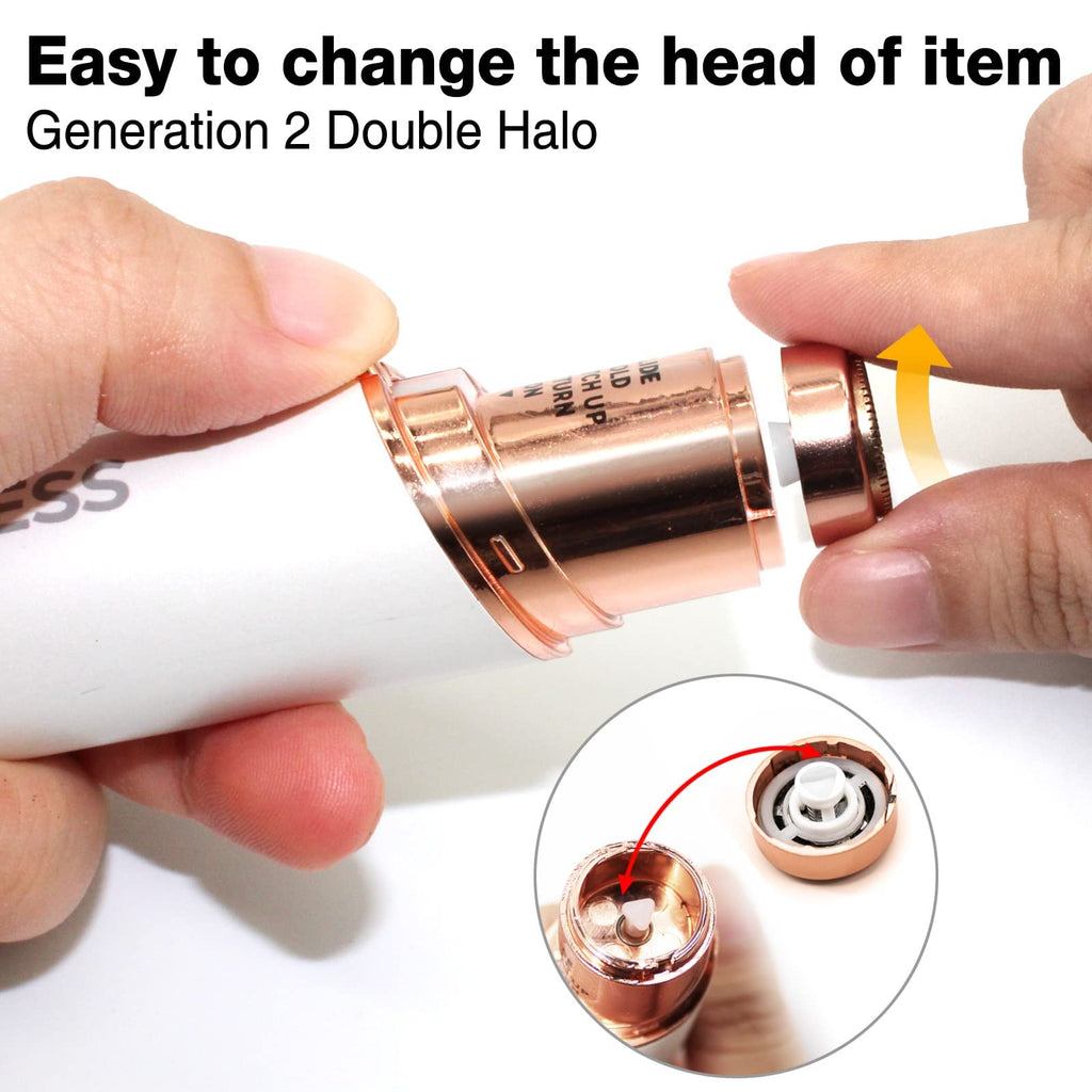Facial Hair Remover Replacement Heads: Compatible with Finishing Touch Flawless Facial Hair Removal Tool for Women As Seen On TV 18K Gold-Plated Rose Gold (Generation 2 2pack)