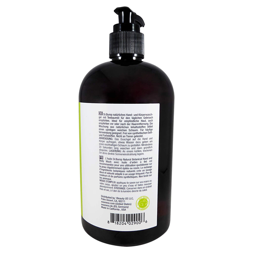 Waxness Dr. Bump Botanical Body Wash & Lotion Kit Tea Tree & Lemongrass 2 x 16 fl oz (480 ml) – Professional Skin Care – Made in USA