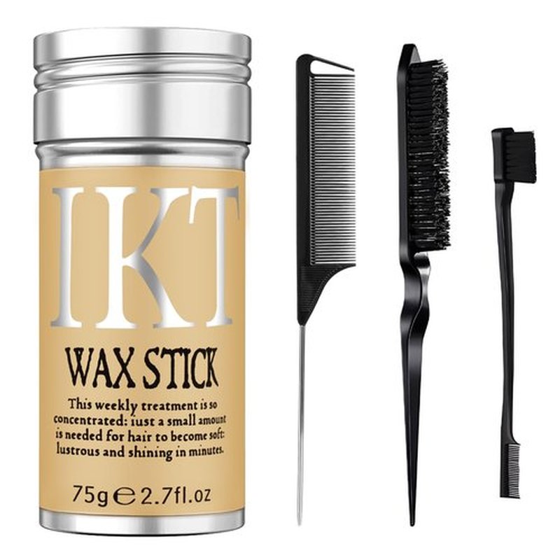 SOVONCARE 4 Pcs Hair Wax Stick for Flyaways with Brushes – Slick Back Hair Stick Wax for Women & Kids | Lightweight, Non-Greasy Hair Gel Stick for Sleek & Smooth Styles 2.7 Oz