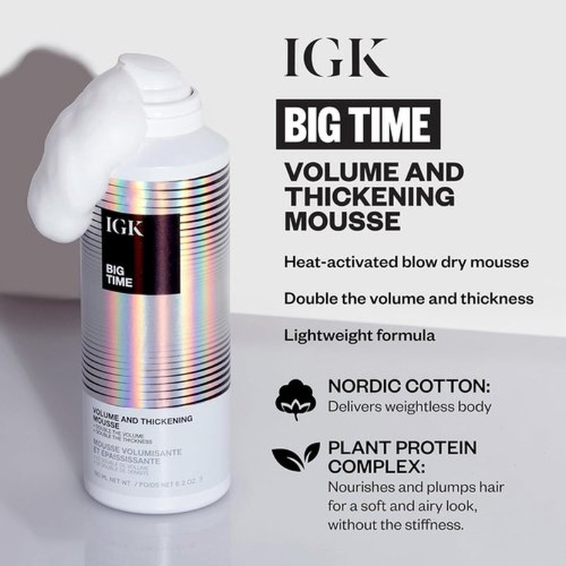IGK Volume Kit Holiday 2025 - 4-Piece Volumizing Hair Set with Dry Volume Spray & Thickening Mousse