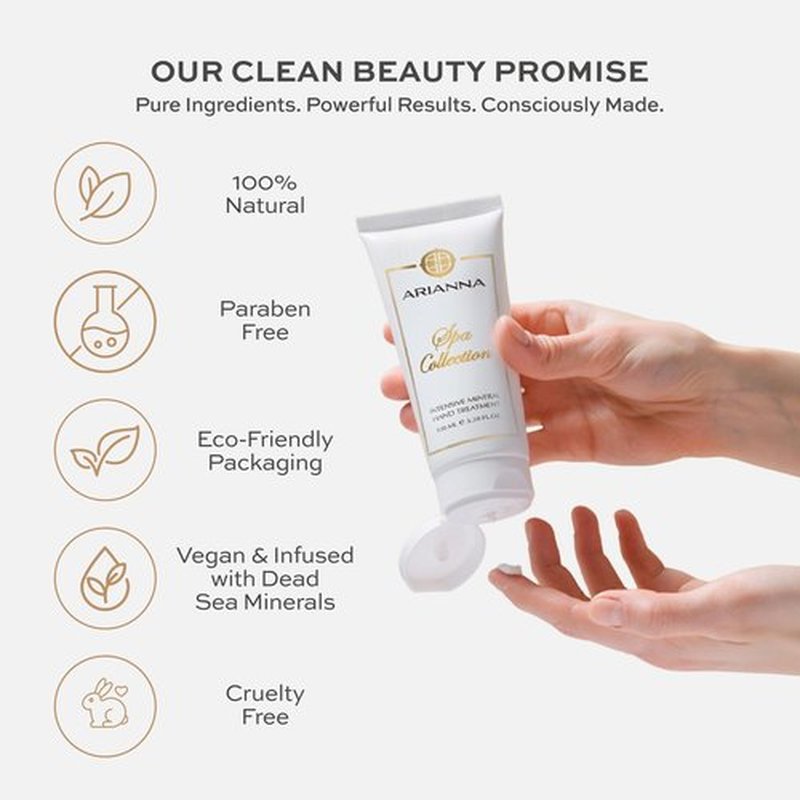 Arianna Skincare Intensive Mineral Hand Treatment Natural Vegan Cream Dead Sea Water Minerals Hand Moisturizer For Smooths Rough Irritated and Dry Skin