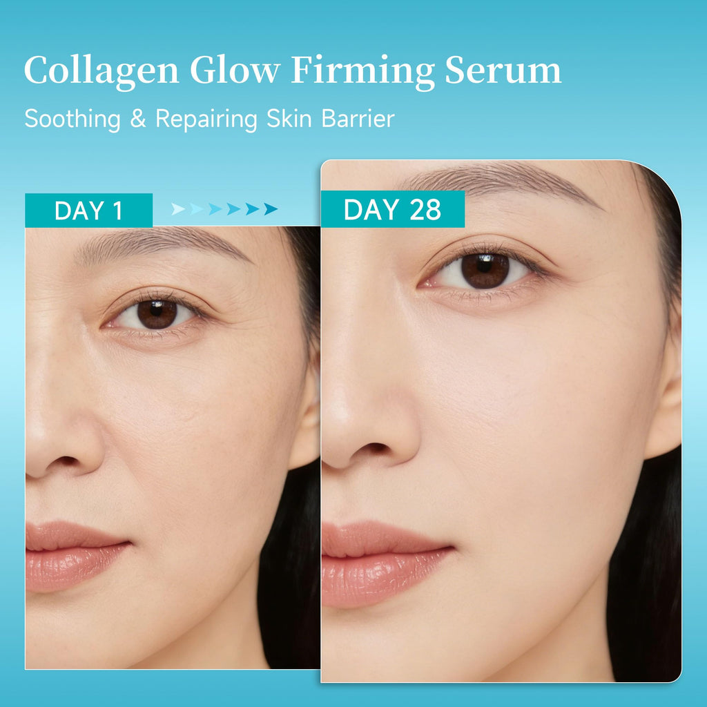 Collagen Glow Firming Face Serum - Fresh Facial Ampoule with Hyaluronic Acid, Adenosine & Centella – Anti-Aging, Firming & Hydrating Skincare for Fine Lines, Wrinkles & Sensitive Skin -30 Vials