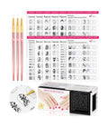 Nail Art Book Design Practice With 3pc Rose Gold Nail Liner Pen 360pcs Nail Wipes Lines Drawing Painting Template Learning Book Manicure Tools For Beginner (white)