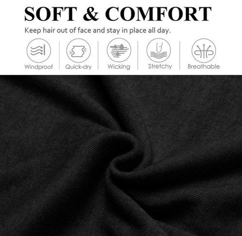 Huachi Headbands for Women Non Slip 16 Pack Elastic Sports Hair Bands for Women, Soft Cotton Cloth Headband for Workout Yoga Fashion Hair Accessories, Black White Gray Trendy Head Bands