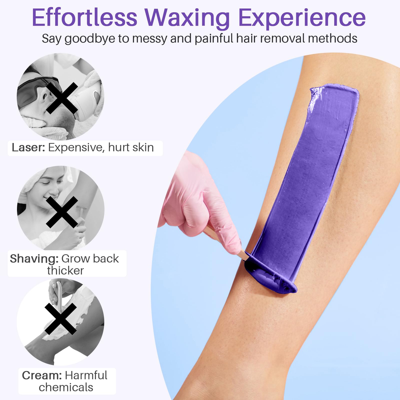 BLITZWAX Brazilian and Bikini Wax Pot for Women, Hard Waxing Warmer for Face, Legs and Body, At Home Hair Removal Machine, Beginner Friendly, Digital Fast Heating, 16oz Capacity