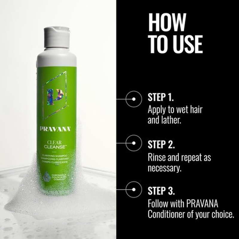 Pravana Clear Cleanse Shampoo - Clarifying Formula for Color Treated Hair | Removes Hard Water Deposits | Hydrates & Volumizes