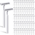 100 Pieces Disposable Razors Bulk for Women Individually Wrapped Twin Blades Shaving Razor Women Razors for Shaving Safety Hotel Guest House Travel Home Use Portable, White