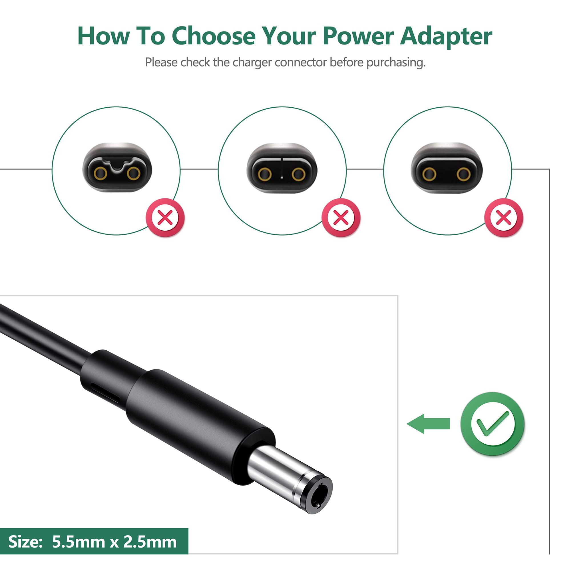 FITE ON UL Listed 12V AC Adapter Replacement for Braun Womens Shaver Silk-épil 1 Silk-épil 3 Power Cord and Charger(with Barrel Round tip)