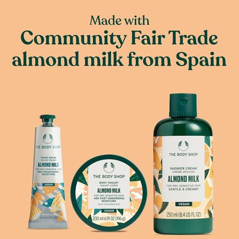 The Body Shop Almond Milk Gift Set | 3-Piece Vegan Set with Shower Cream, Body Yogurt & Hand Balm