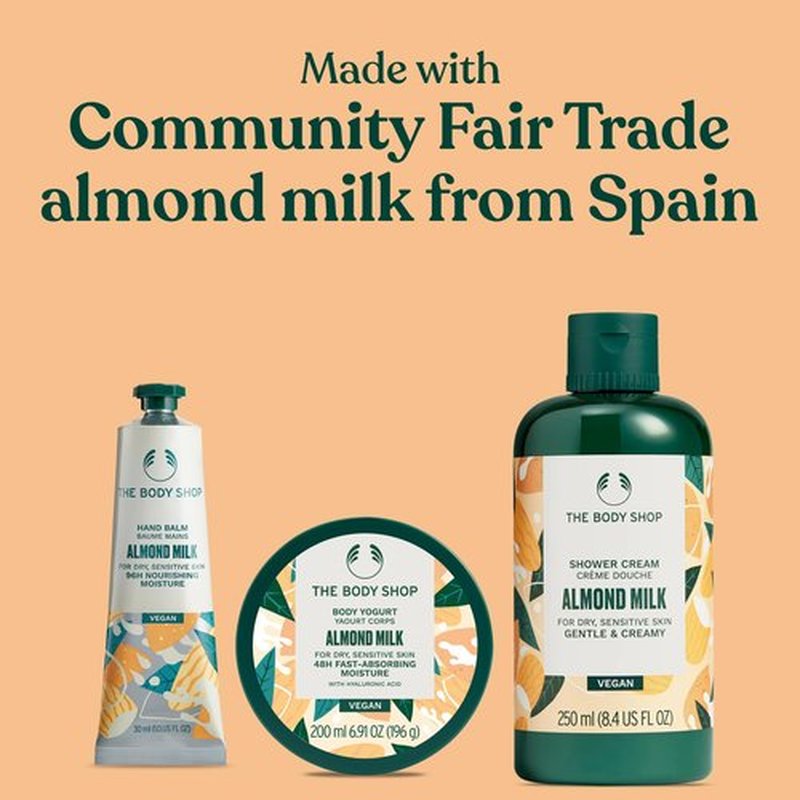 The Body Shop Almond Milk Gift Set - 3 Piece Set, Includes Shower Cream, Body Yogurt, Hand Balm, Vegan