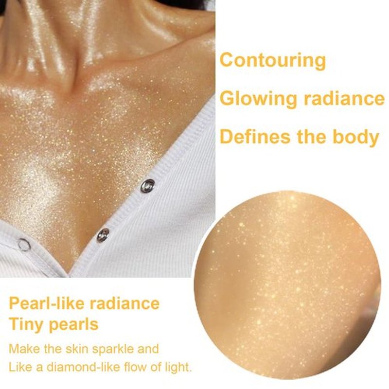Body Glow Oil, Sunscreen Shimmer Oil, SPF 45 Broad Spectrum, Body Oil with with Coconut Oils, Moisturizing Glow for Face & Body, Liquid Illuminator Highlighter, Water Resistant, 3.72 fl oz (#1 GOLD)