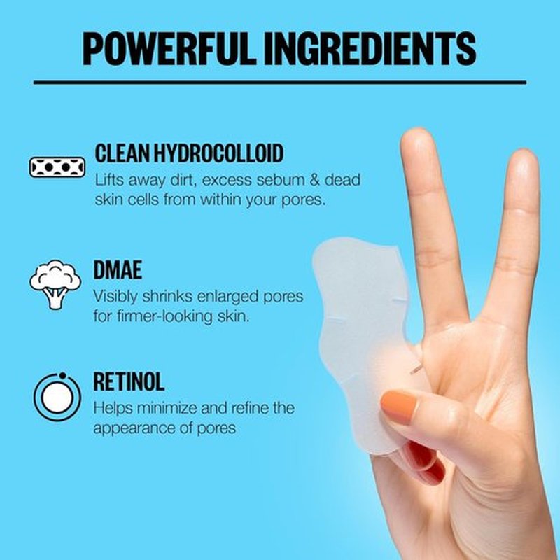 Peace Out Pore Strips - Oil Absorbing Hydrocolloid Blackhead Remover for Nose & Face | 8 Count