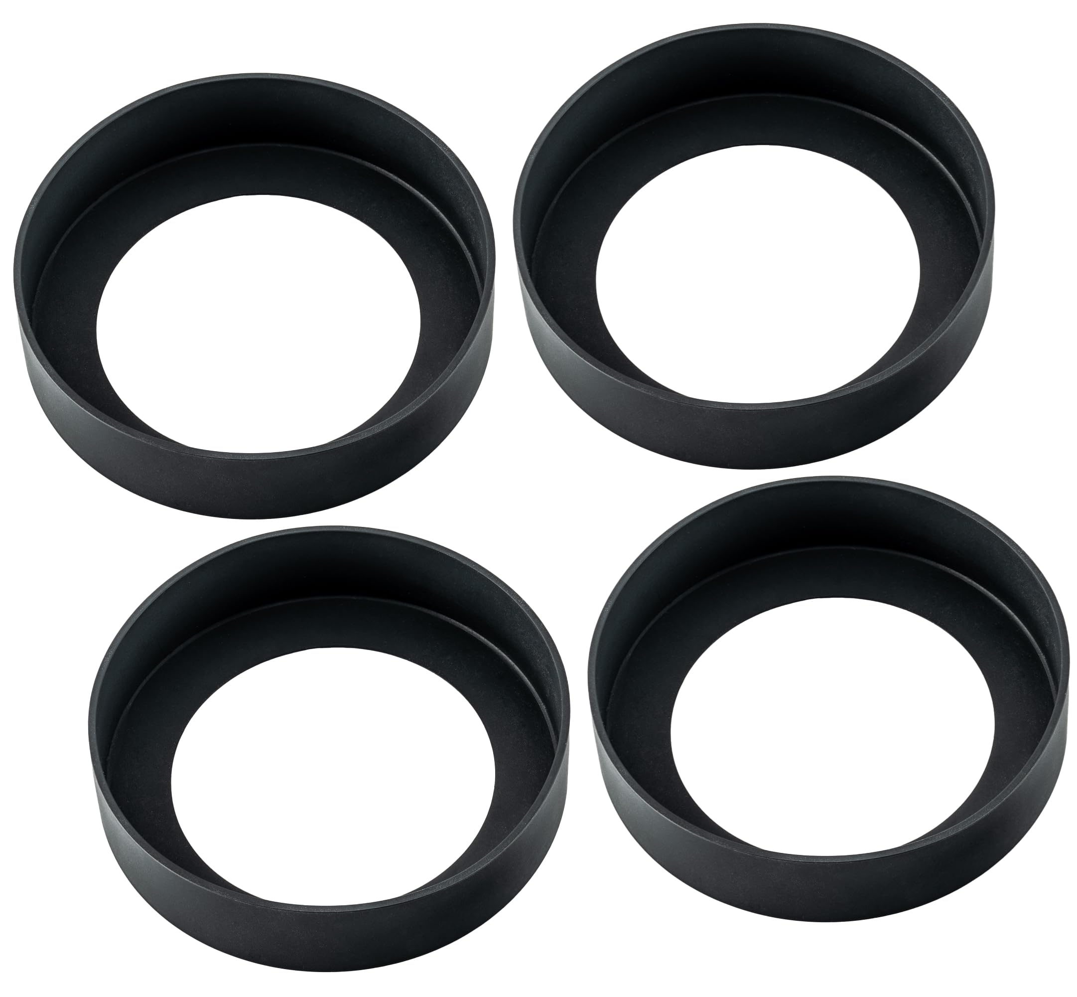 Silicone Rubber Pads for 16oz Glass Soap Dispensers - Slip-Resistant Bottoms (4, Black)