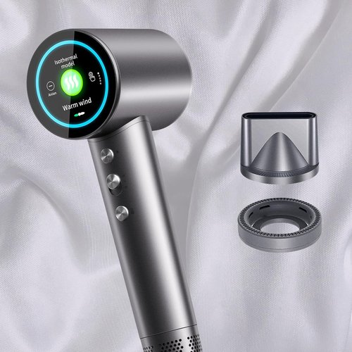 High-Speed Ionic Hair Dryer: 3Min Fast Dry with Brushless Motor - Quiet, Lightweight hair care Blow Dryer with Diffuser & HD Display for Curly Hair&Salon&Home&Travel, Hair Dryer for Women/Men/Baby/Pet