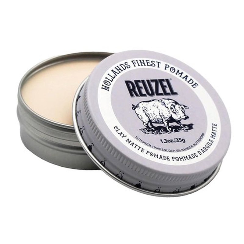 Reuzel Clay Matte Pomade - Medium Hold, Water Soluble, Flake-Free Finish for All Hair Types