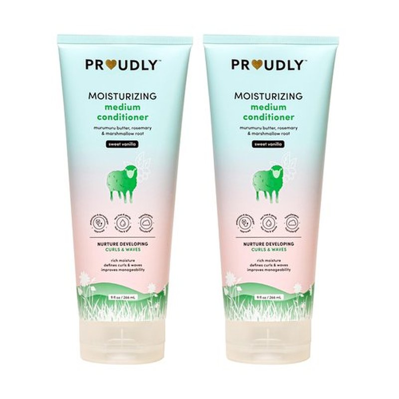 PROUDLY Moisturizing Wavy & Curly Hair Baby Conditioner by Gabrielle Union & Dwyane Wade, for Black & Brown Babies, Dry, Sensitive Skin, Sweet Vanilla, 2-Pack