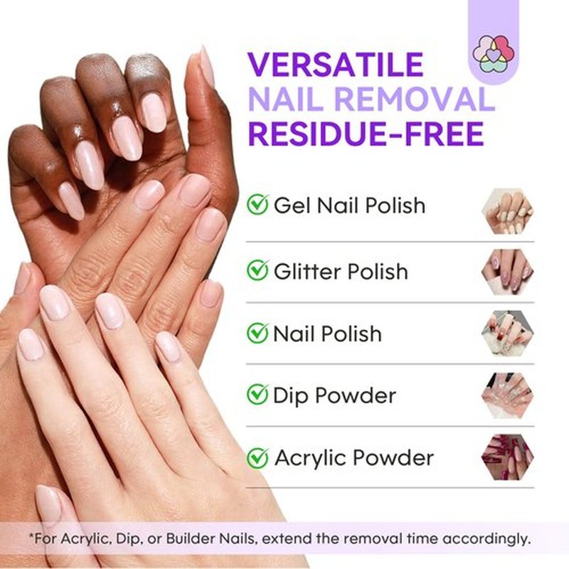 SAVILAND Gel Nail Polish Remover Kit: 2Pcs SSProRemoval X Fast Gel Remover in 2 Mins Castor Oil VE Gel Nail Remover for Acrylic Dip Nails with Complete Removal Tools Home Salon Use Home
