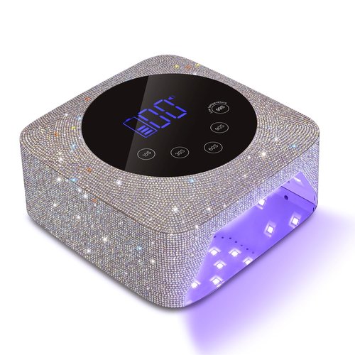 Kikugu Cordless UV LED Nail Lamp,72W Rechargeable UV Light for Gel Nails with 5 Timer Setting Quick Dry Curing Lamp with Display Auto Sensor for Salon & Home(AB Diamond)