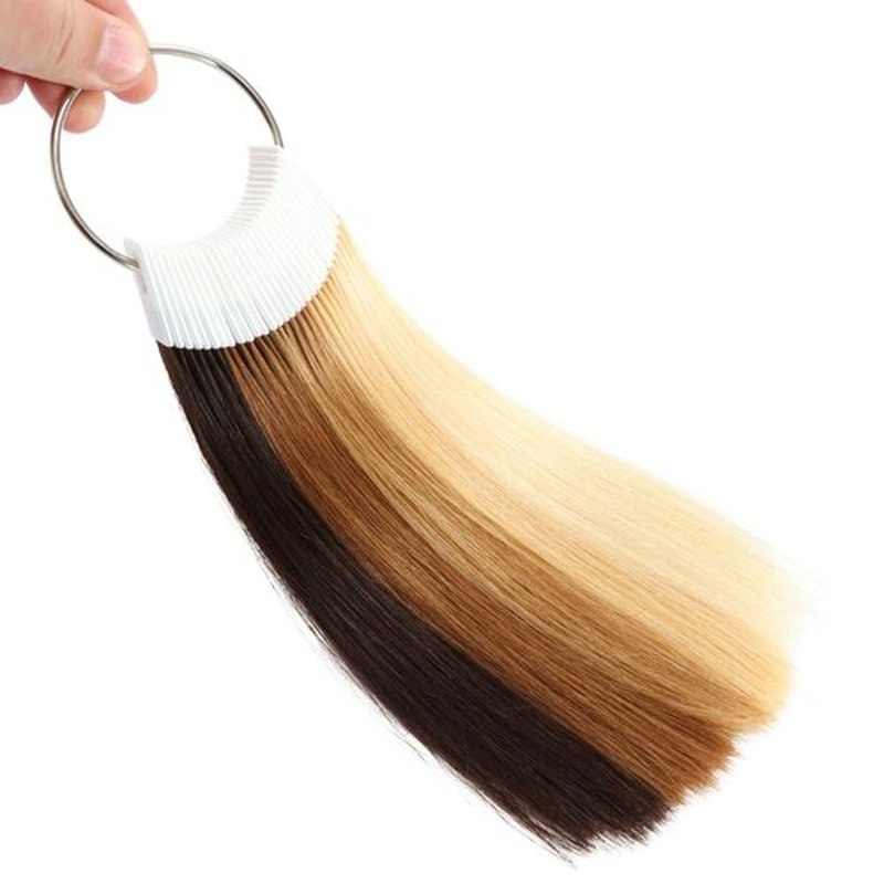 REDMENCO Human Hair Swatches Testing Color 5 Natural Level Shades Samples for Salon Color Rings 30 Pieces 8 Inch