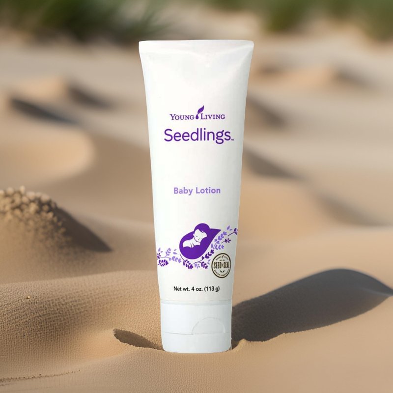 Young Living Seedlings Baby Lotion - 4 oz - Hypoallergenic Skincare for Delicate & Sensitive Infant Skin - Gentle, Non-Greasy, Soothing Hydration & Softness