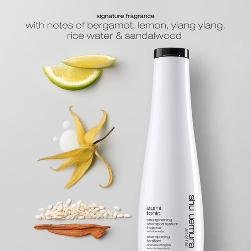 shu uemura art of hair Izumi Tonic Strengthening & Thickening Rice Water Shampoo - Hydrates and Repairs Damaged Hair, Smooths and Adds Shine, With Japanese Rice Water, 10 Fl Oz